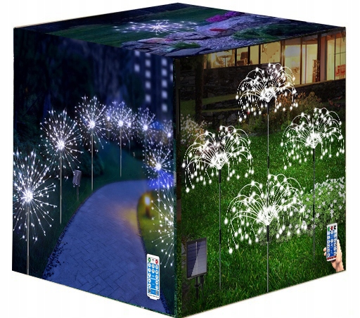 Solárna lampa WANG, biela, 88 cm, 4 ks.